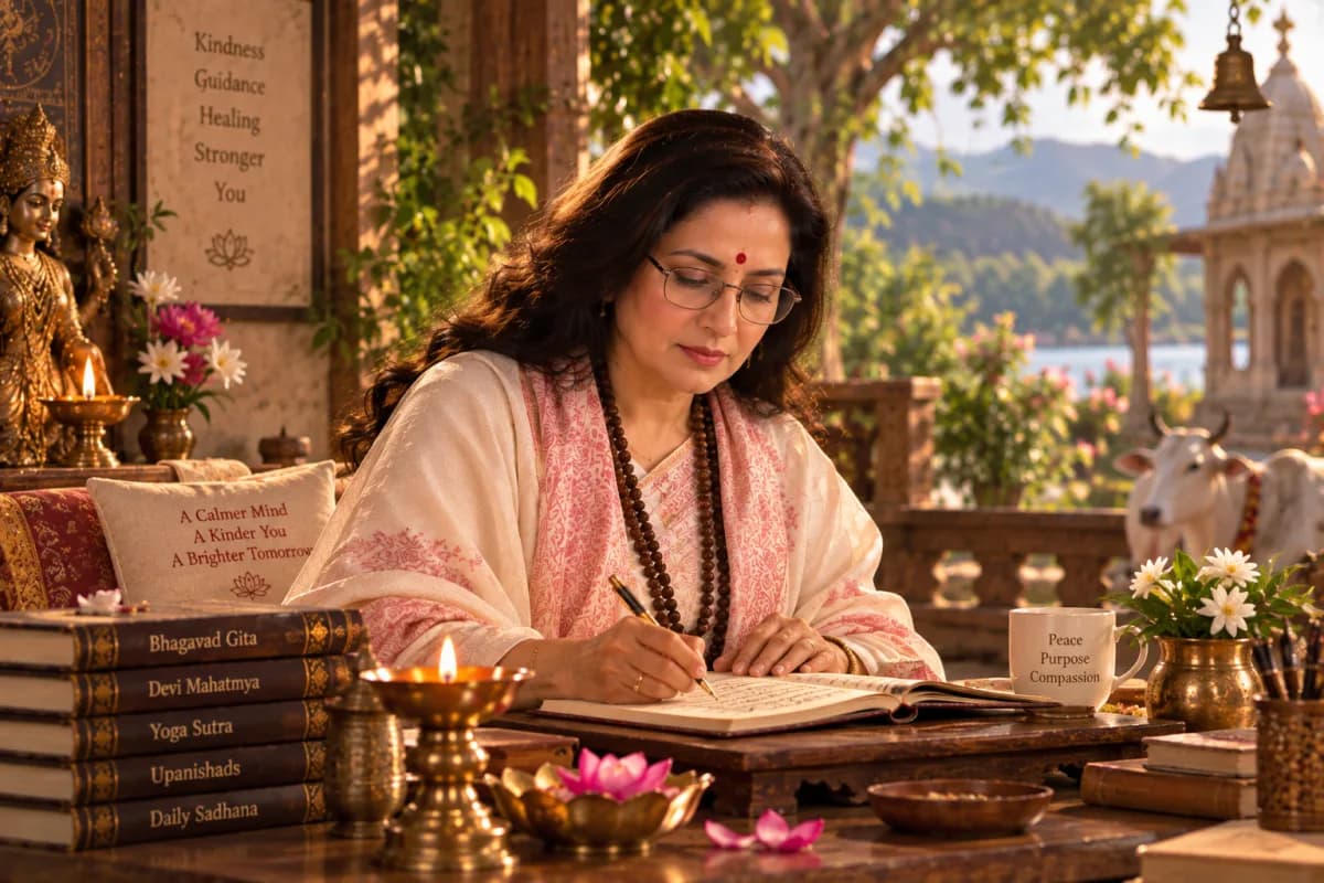 Mataji — Writing her notes