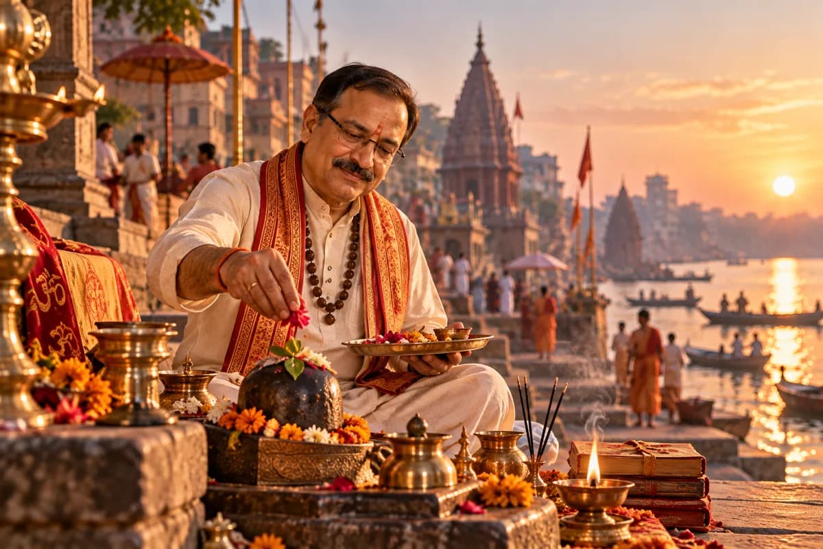 Panditji — Morning puja, Kashi